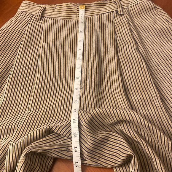 Vintage Linda Allard Ellen Tracy SIZE 6 Trousers Silk High Waist Wide Leg Stripe - Picture 10 of 12